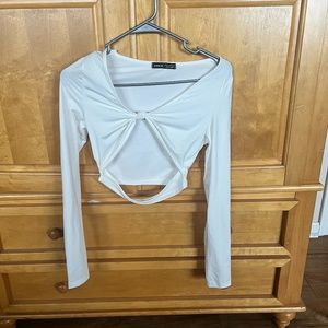 White long sleeve top